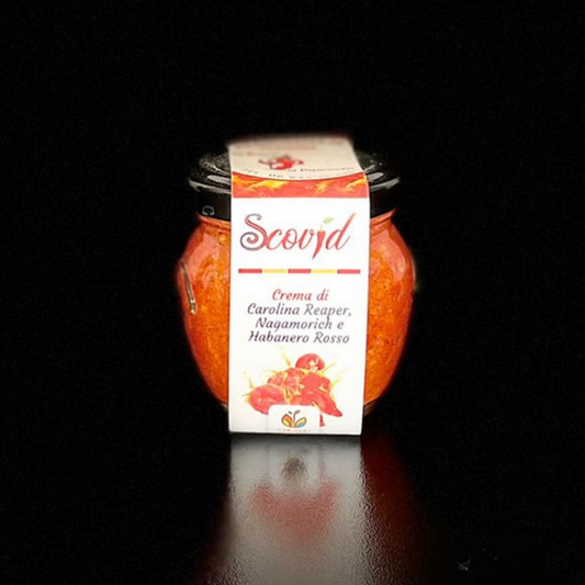 Crema "Scovid" di Carolina Reaper, Nagamorich e Habanero rosso - 90g